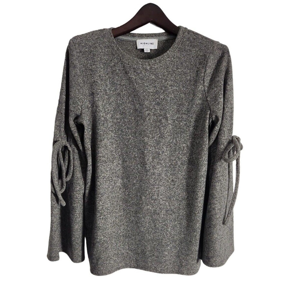 Highline‎ Collective Women's Gray Long Wide Sleeve Crew Neck Sweater Size Large